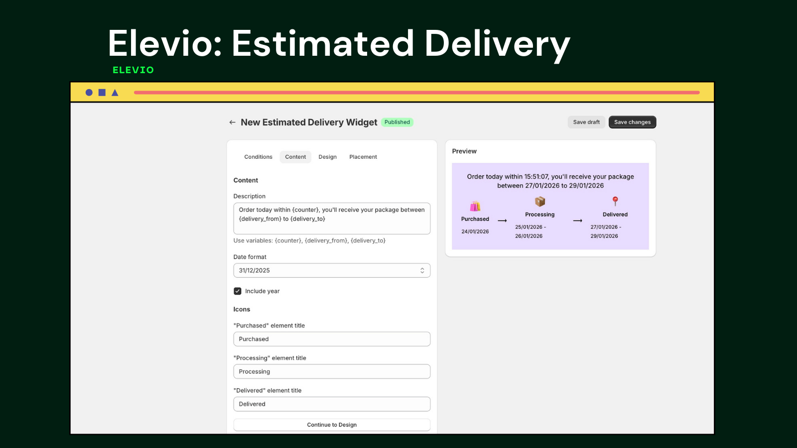 Elevio: Estimated Delivery