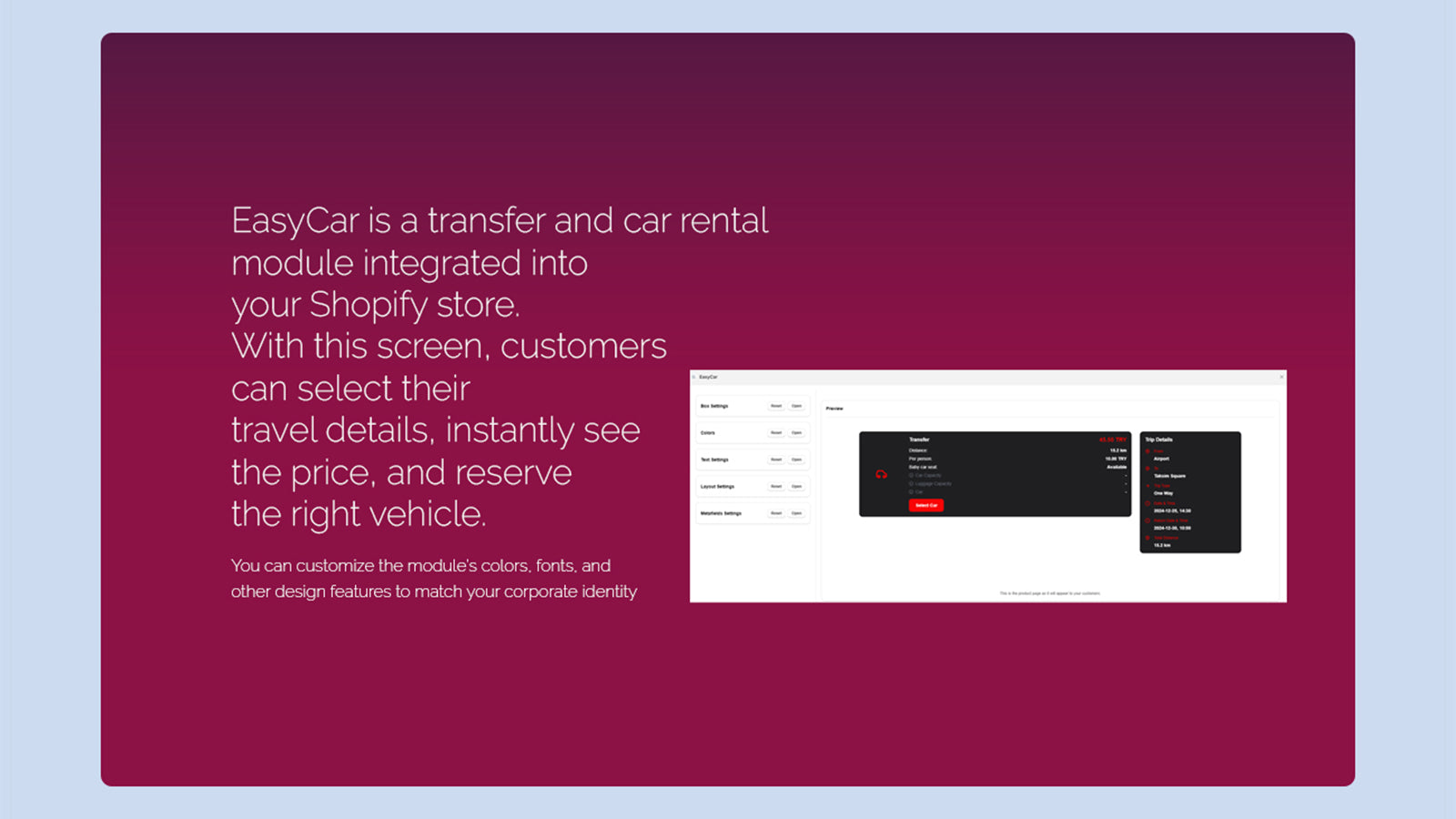 Easy Car is a transfer manage