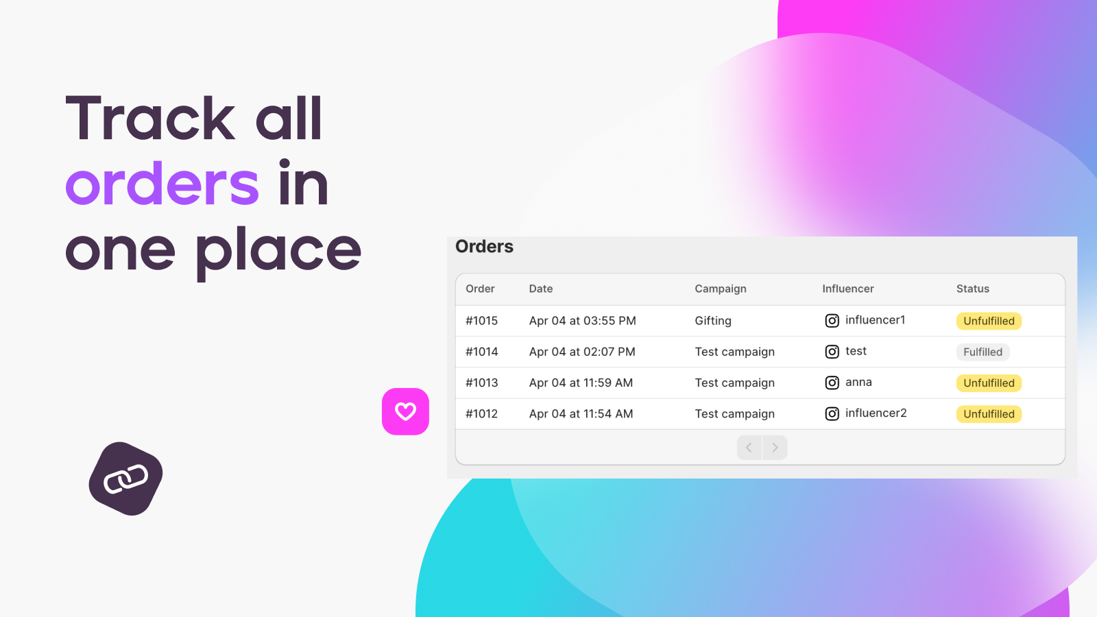track all orders in one place