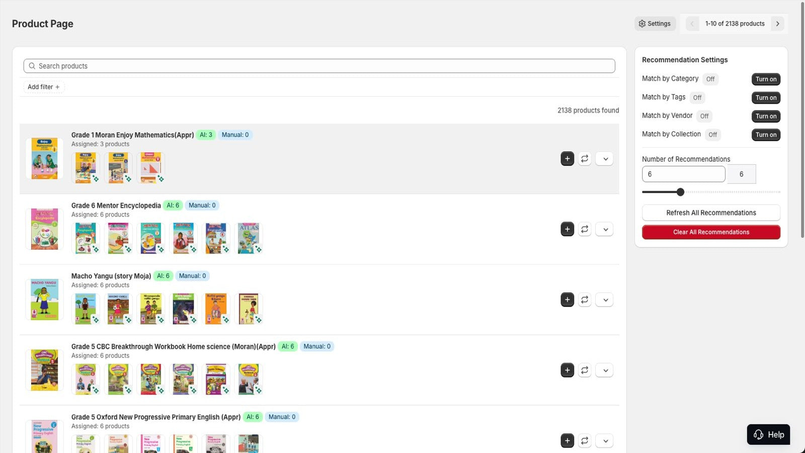 AI Similar Products page