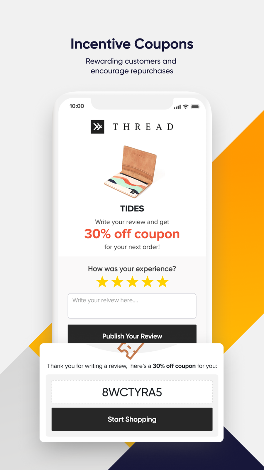 Incentive Customer Reviews with Coupons