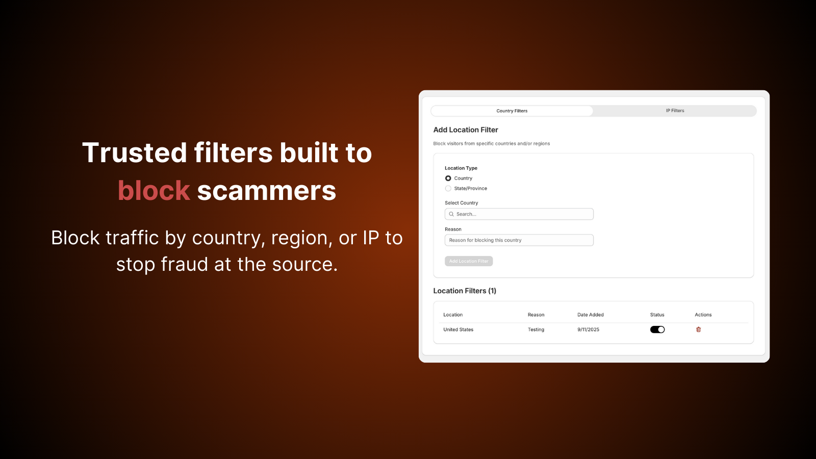 Trusted filters built to block scammers