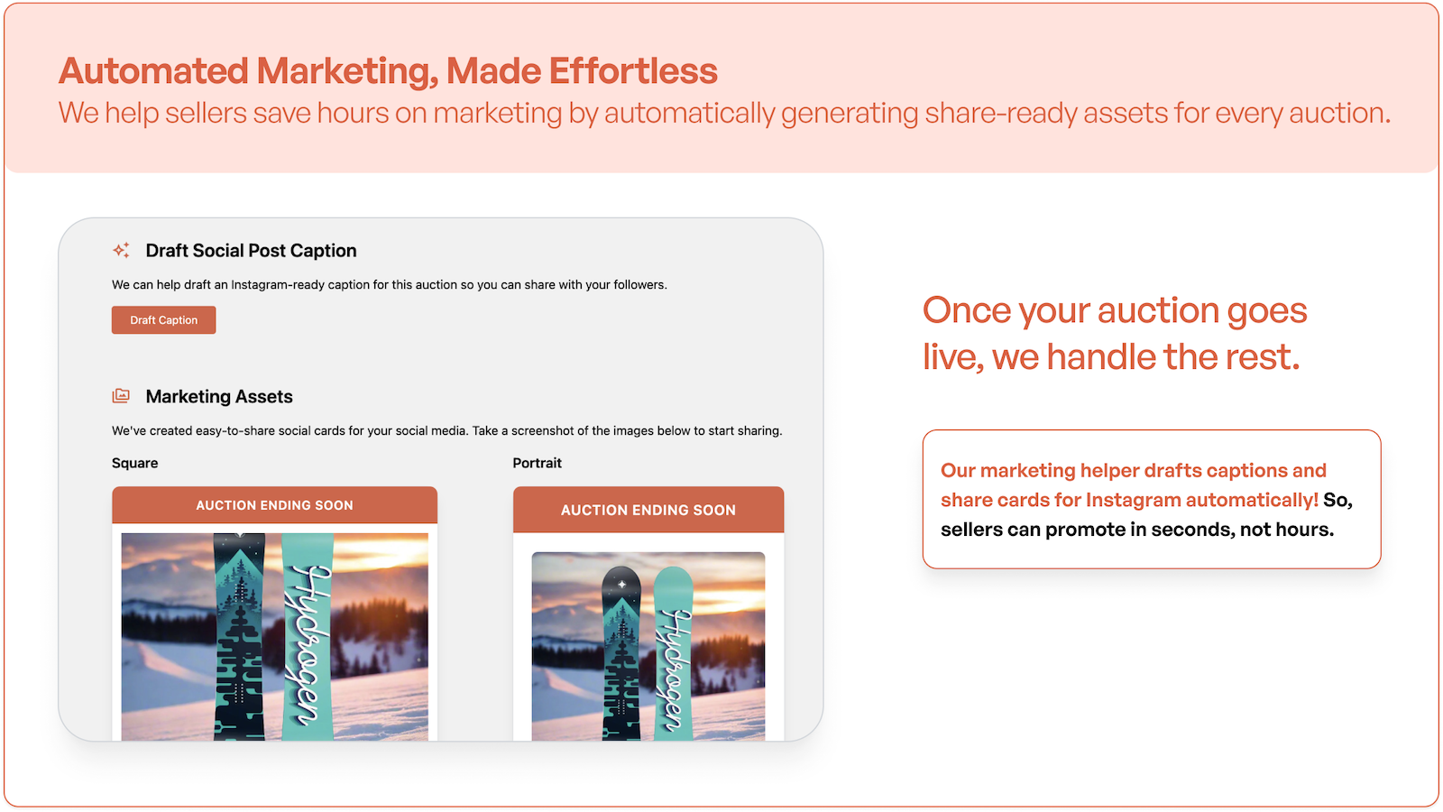 Auto generated marketing assets for every auction