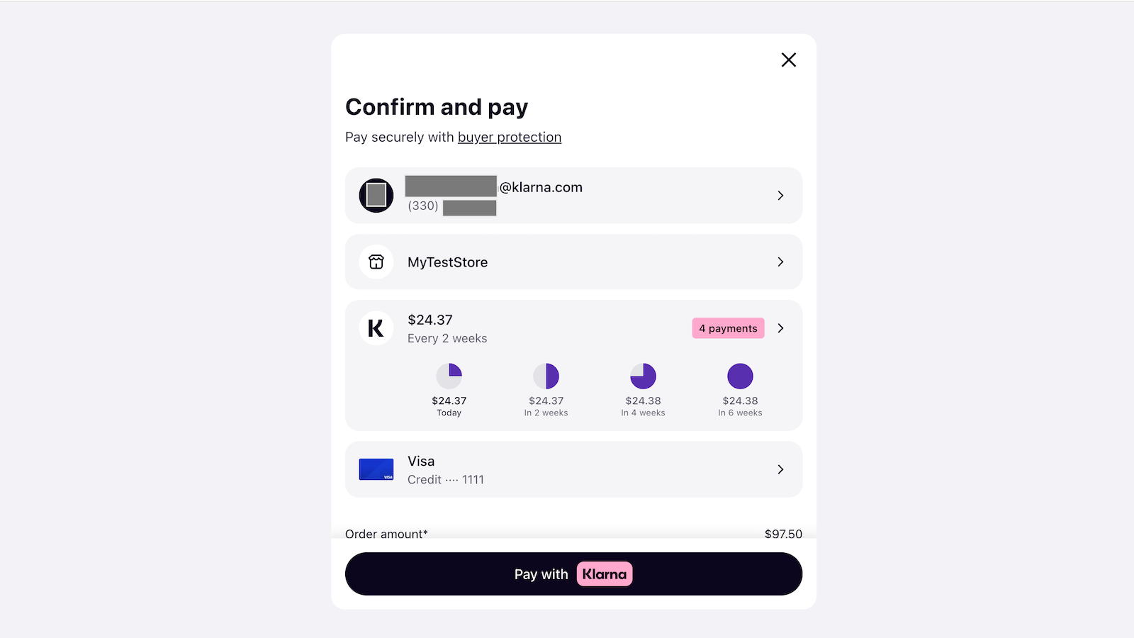 Customer checkout experience. 