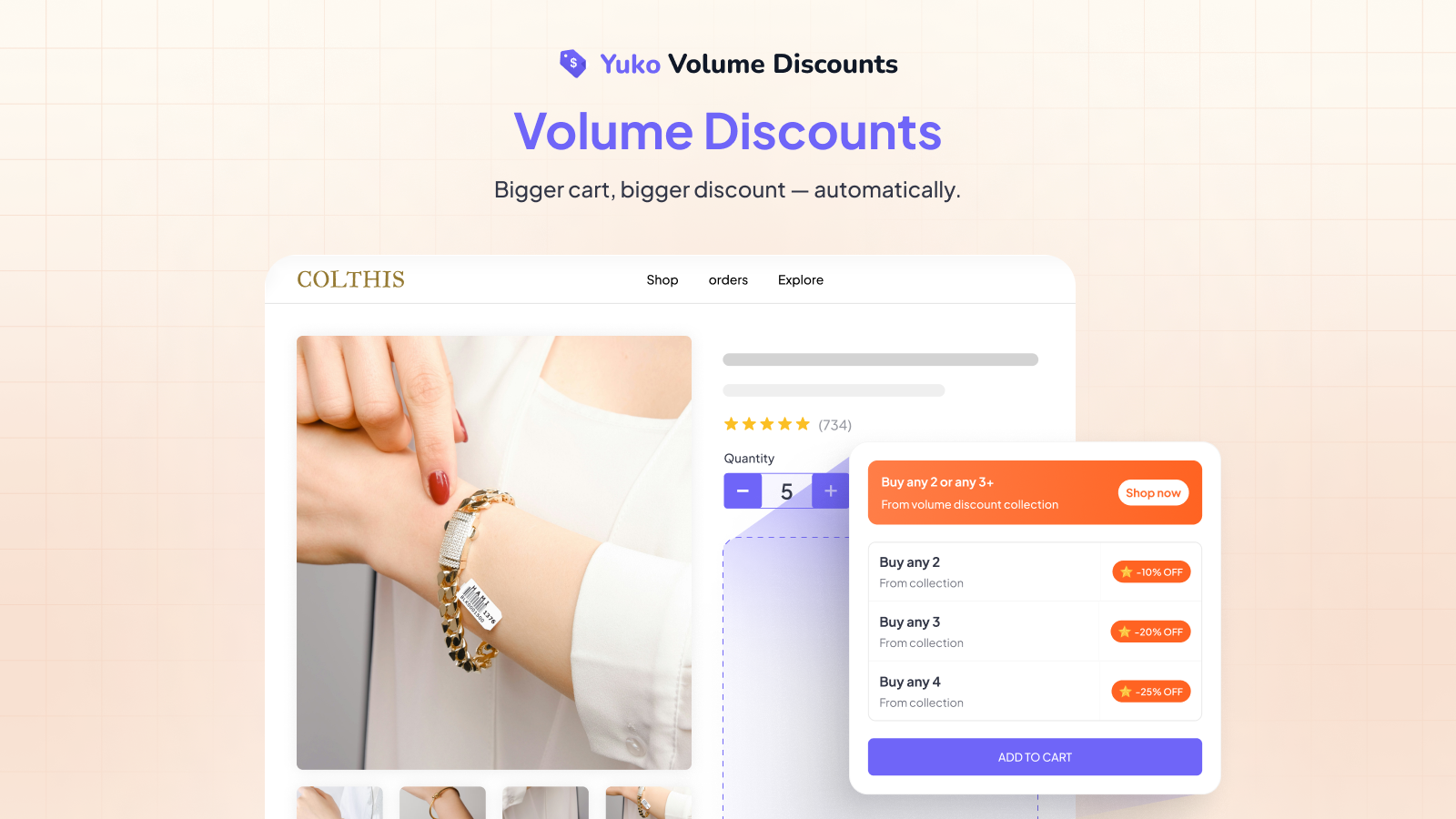 Volume discounts for Shopify