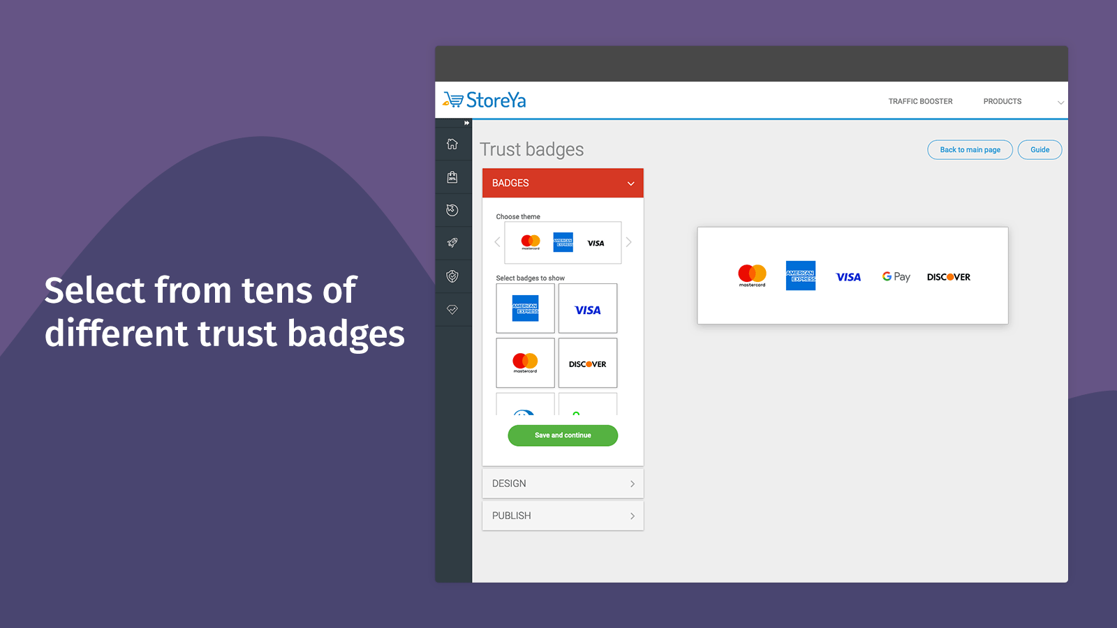 Select from tens of different Trust Badges