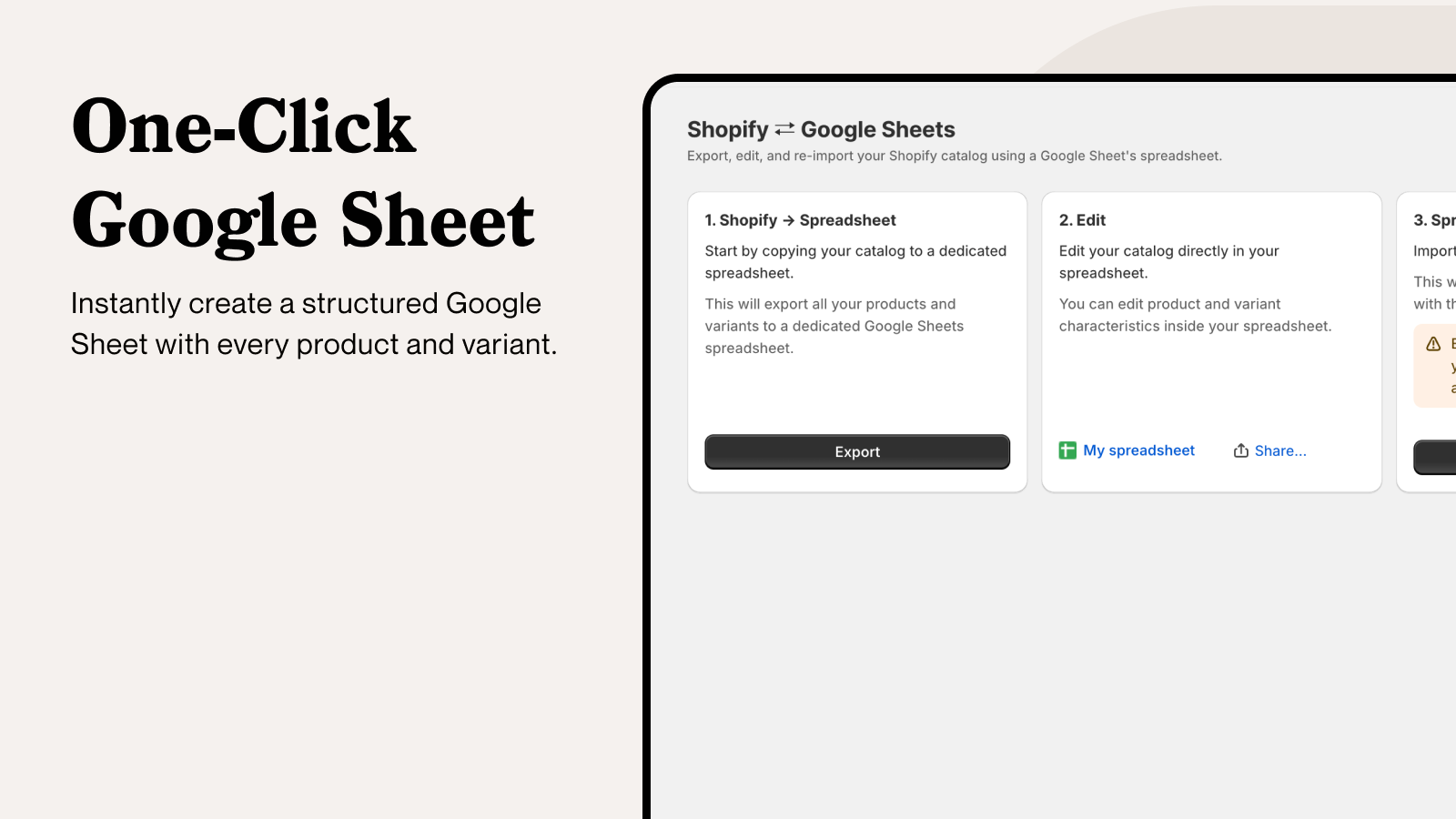 one click google sheet