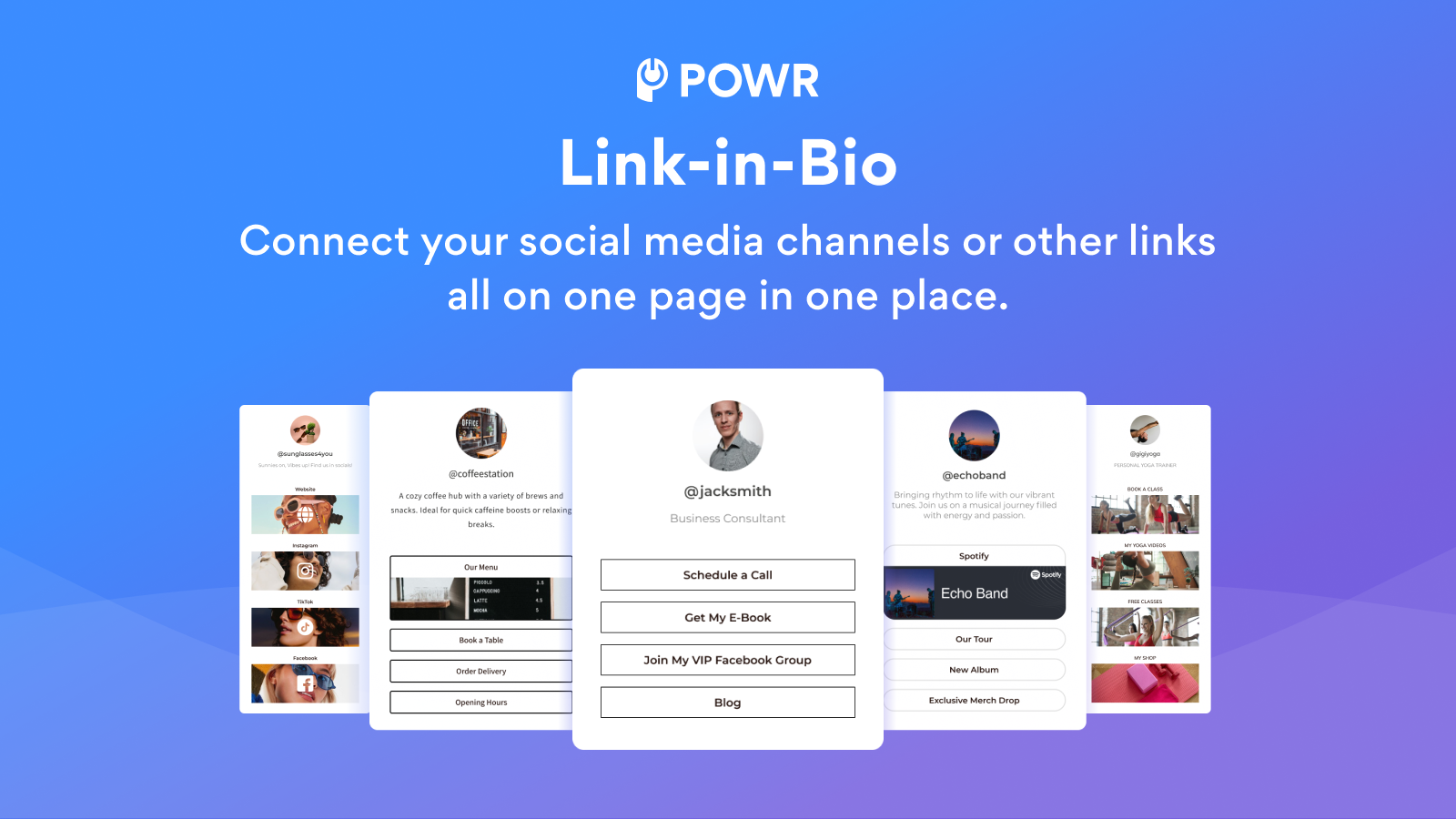 Connect social channels or other links in a link-in-bio