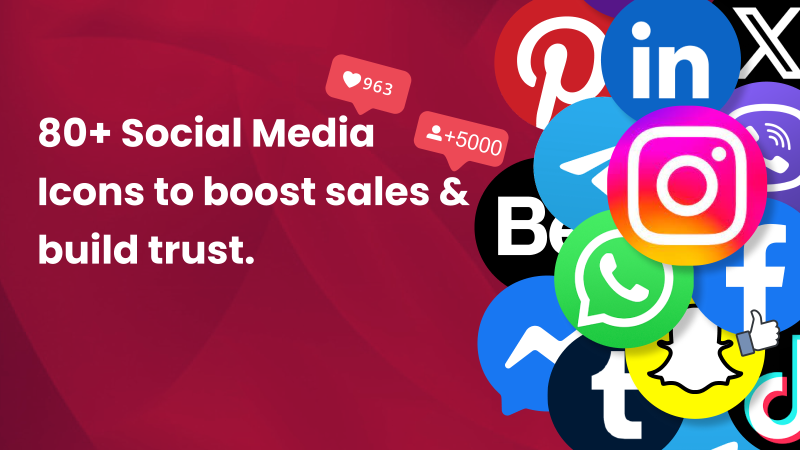 Instagram, Facebook, Twitter &amp; WhatsApp social media icons