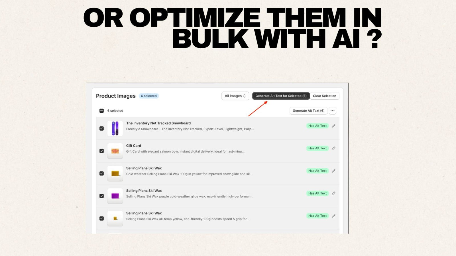 Bulk change you alt txt with AI