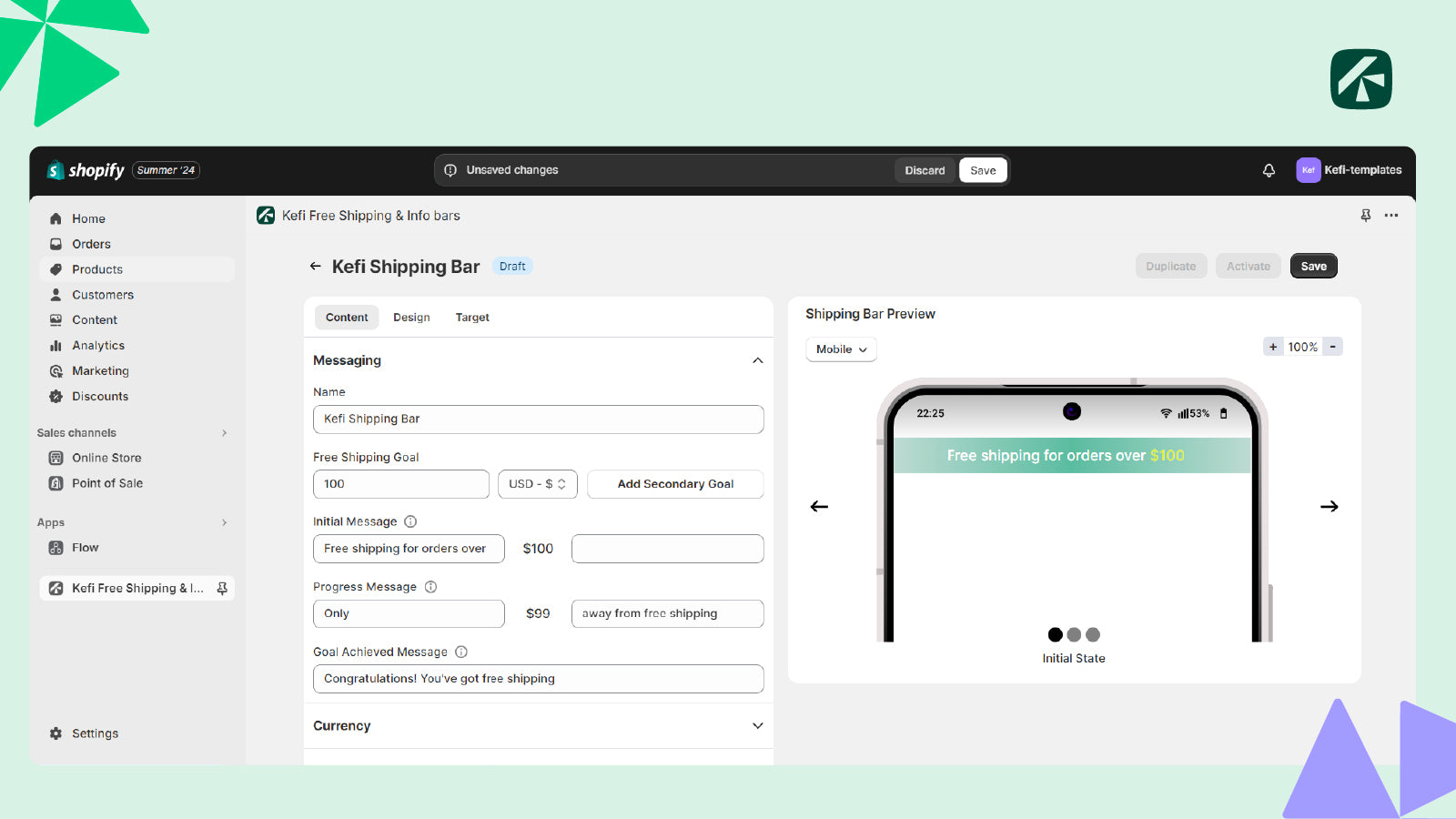 KEFI: Bars creation UI