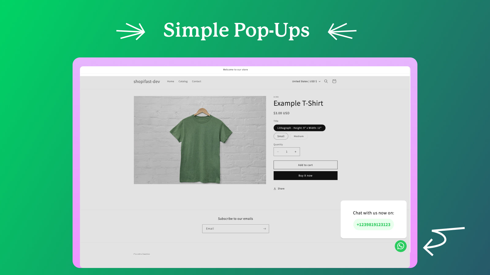 Simple pop-ups for single accounts