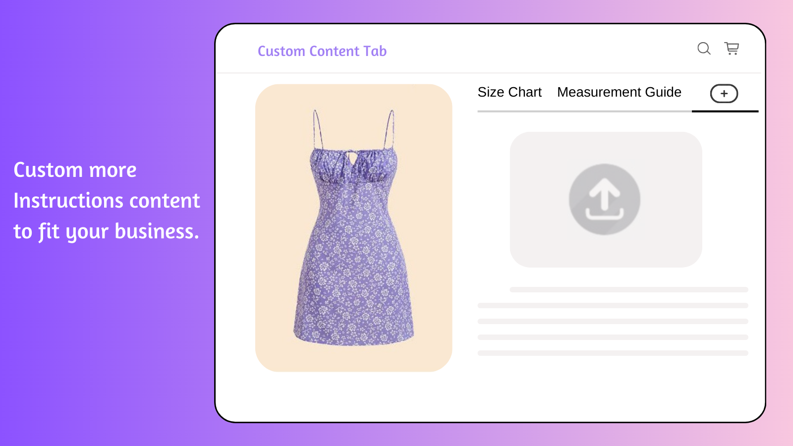 Custom more Instructions content to fit your business