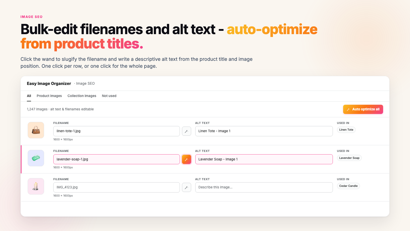bulk edit alt text of product images in shopify