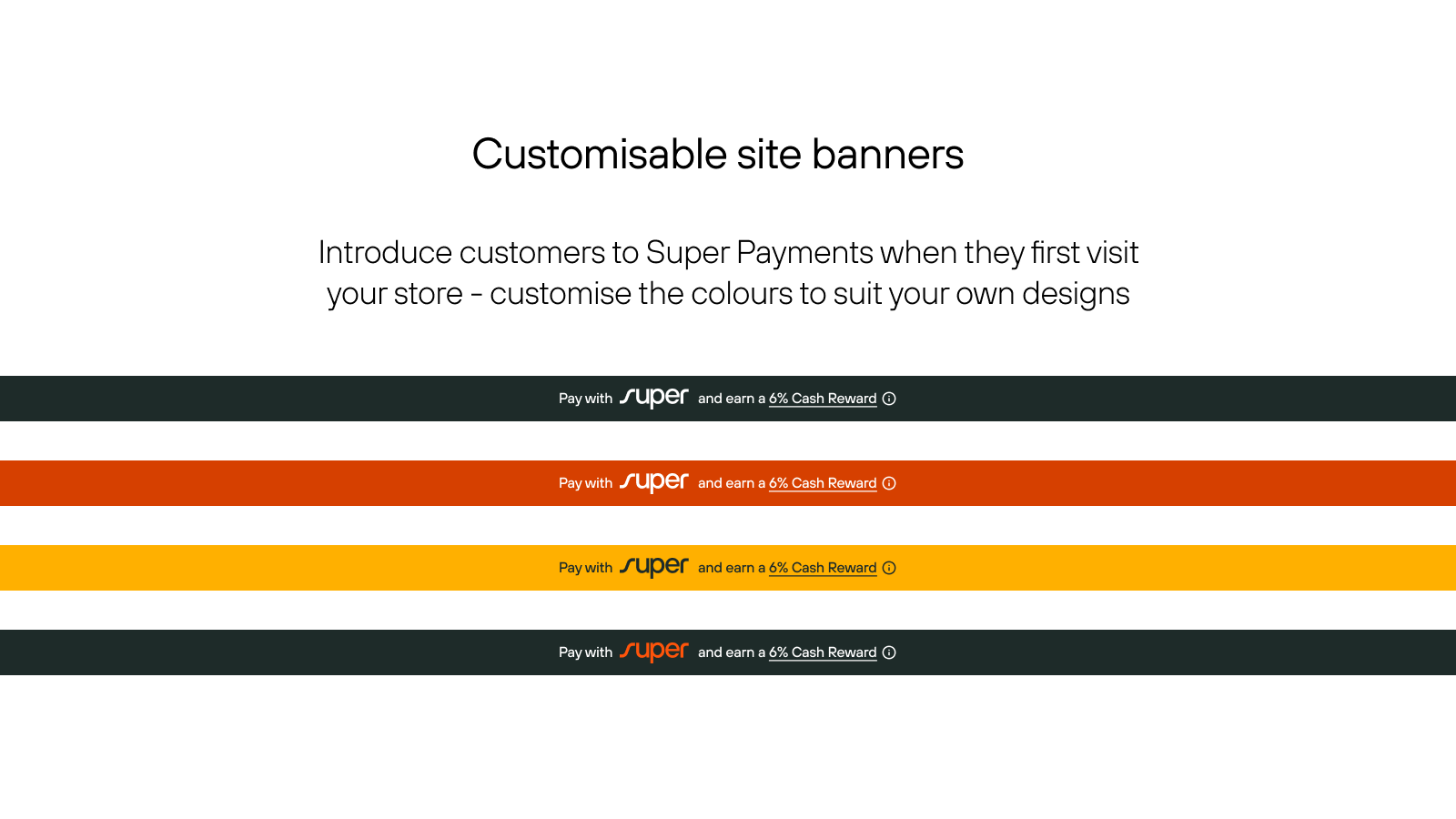 Customisable site banners