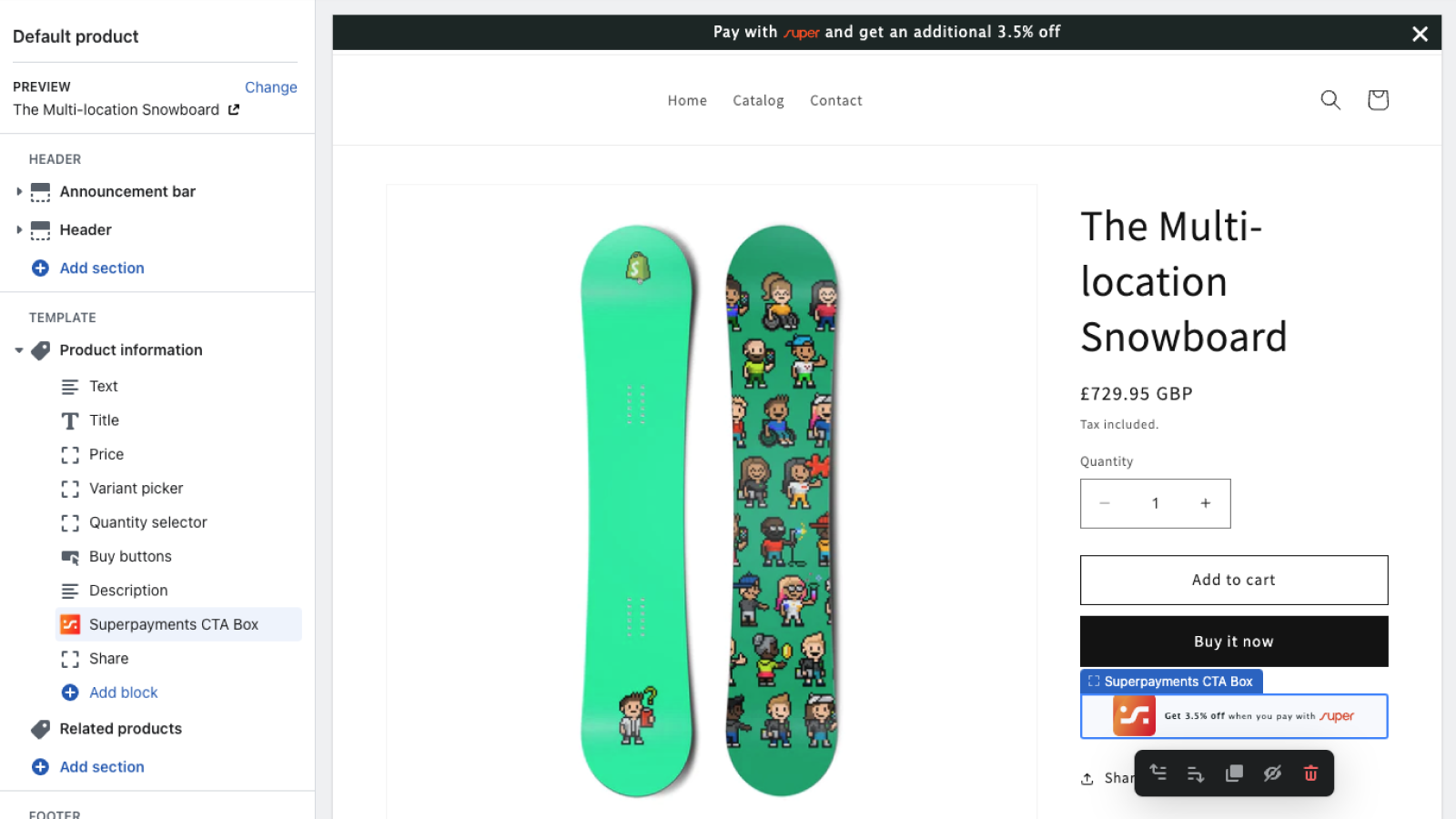 Add Super Payments marketing content to your store