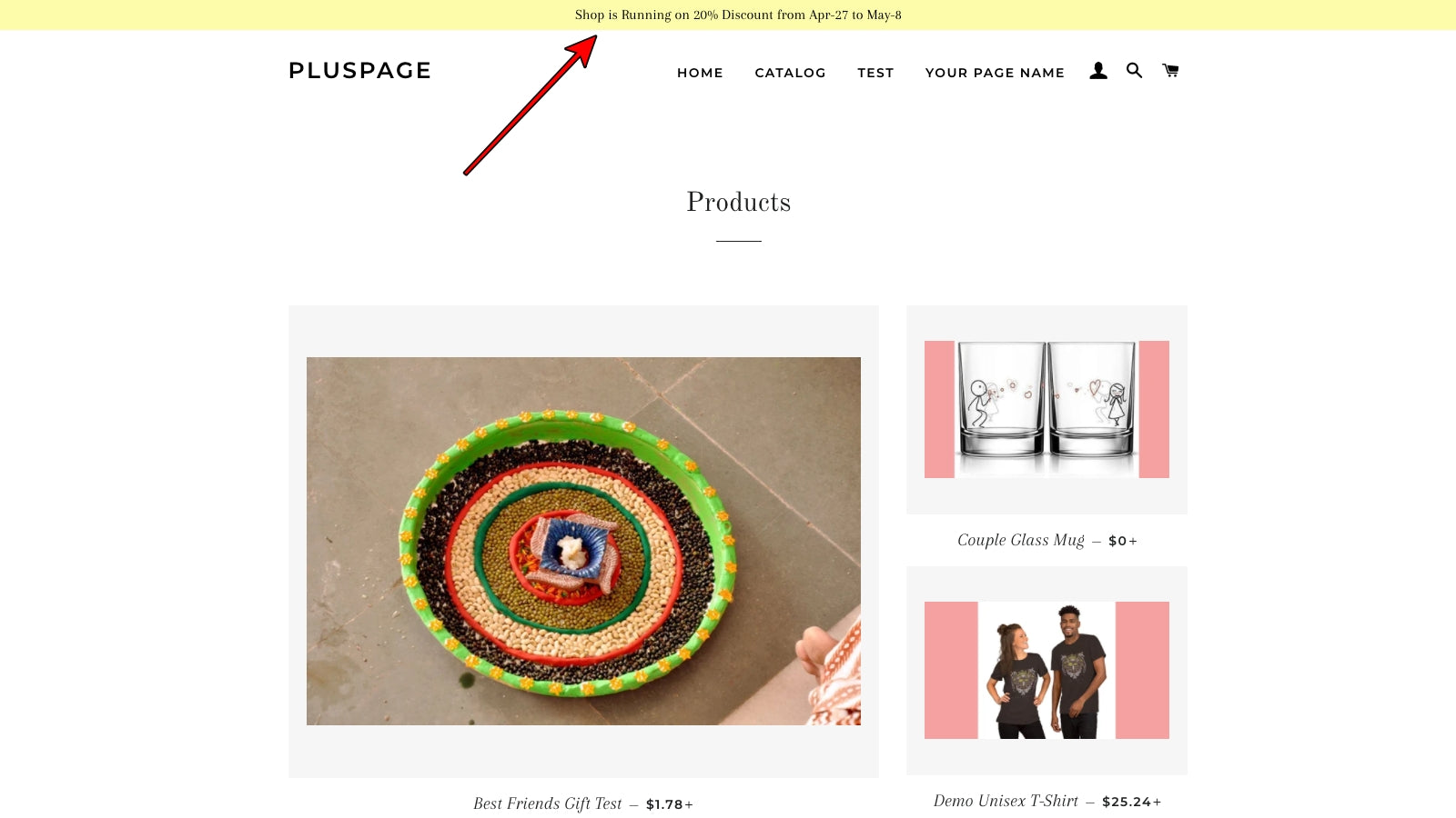 Automatic discount banner will run as per time and occasion