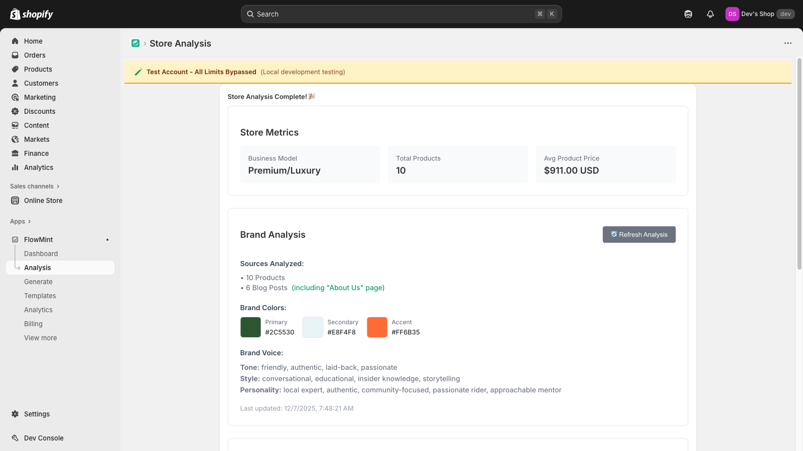 Brand analysis - colors, tone, voice