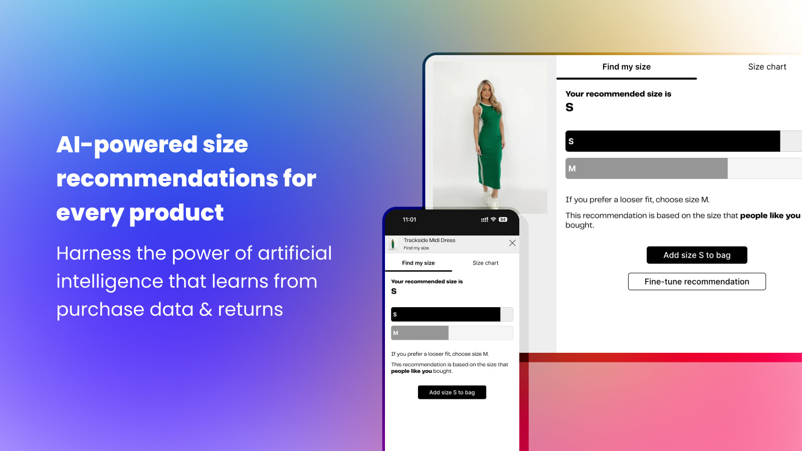 AI-powered size recommendations for every product 