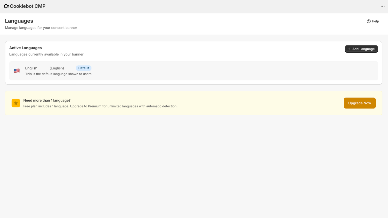 Cookie consent banner language settings for GDPR