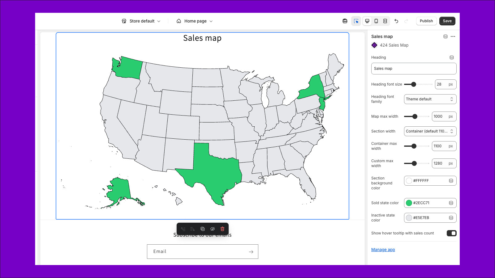Map App Block Section