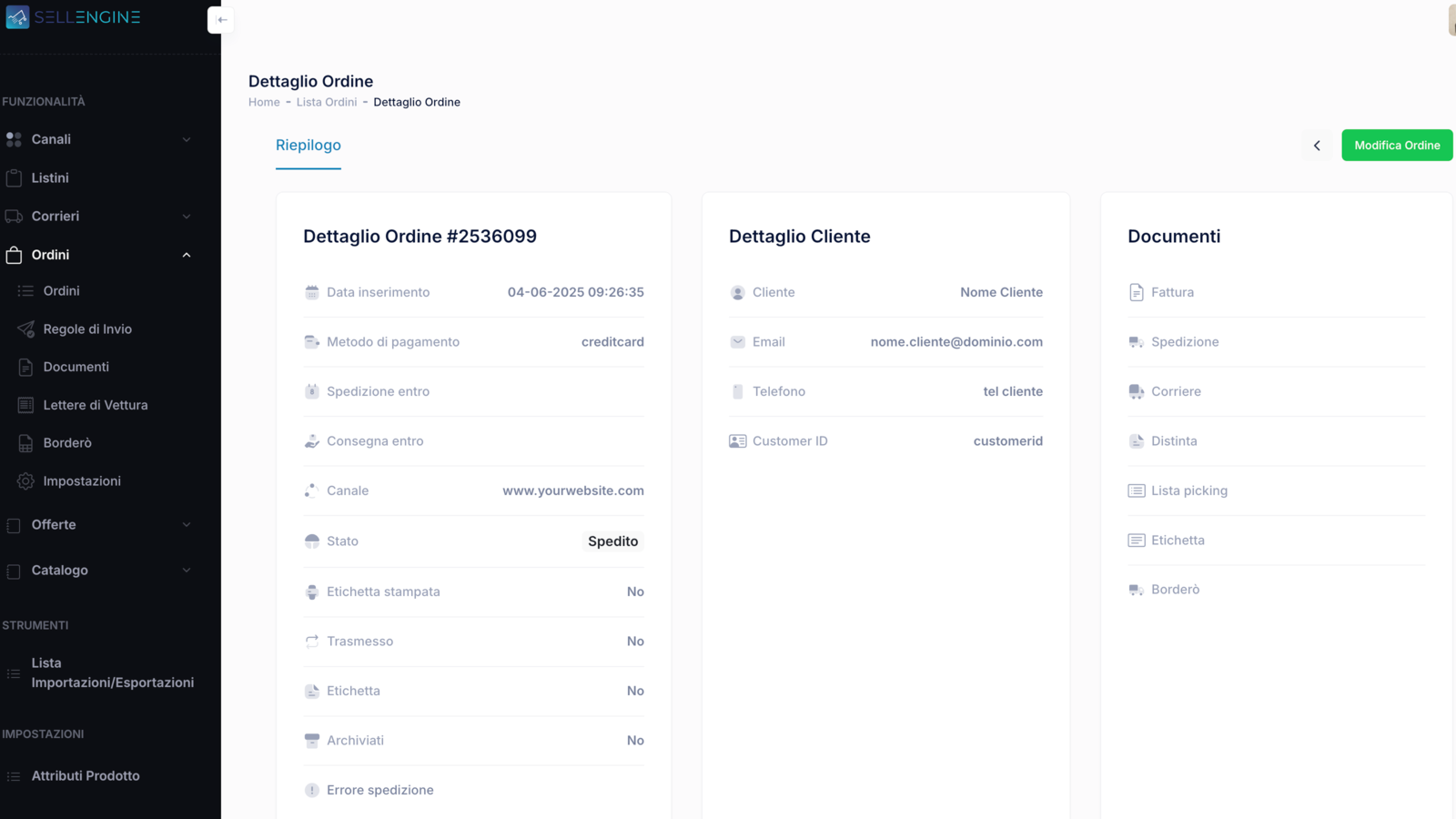 Dettaglio spedizione 1