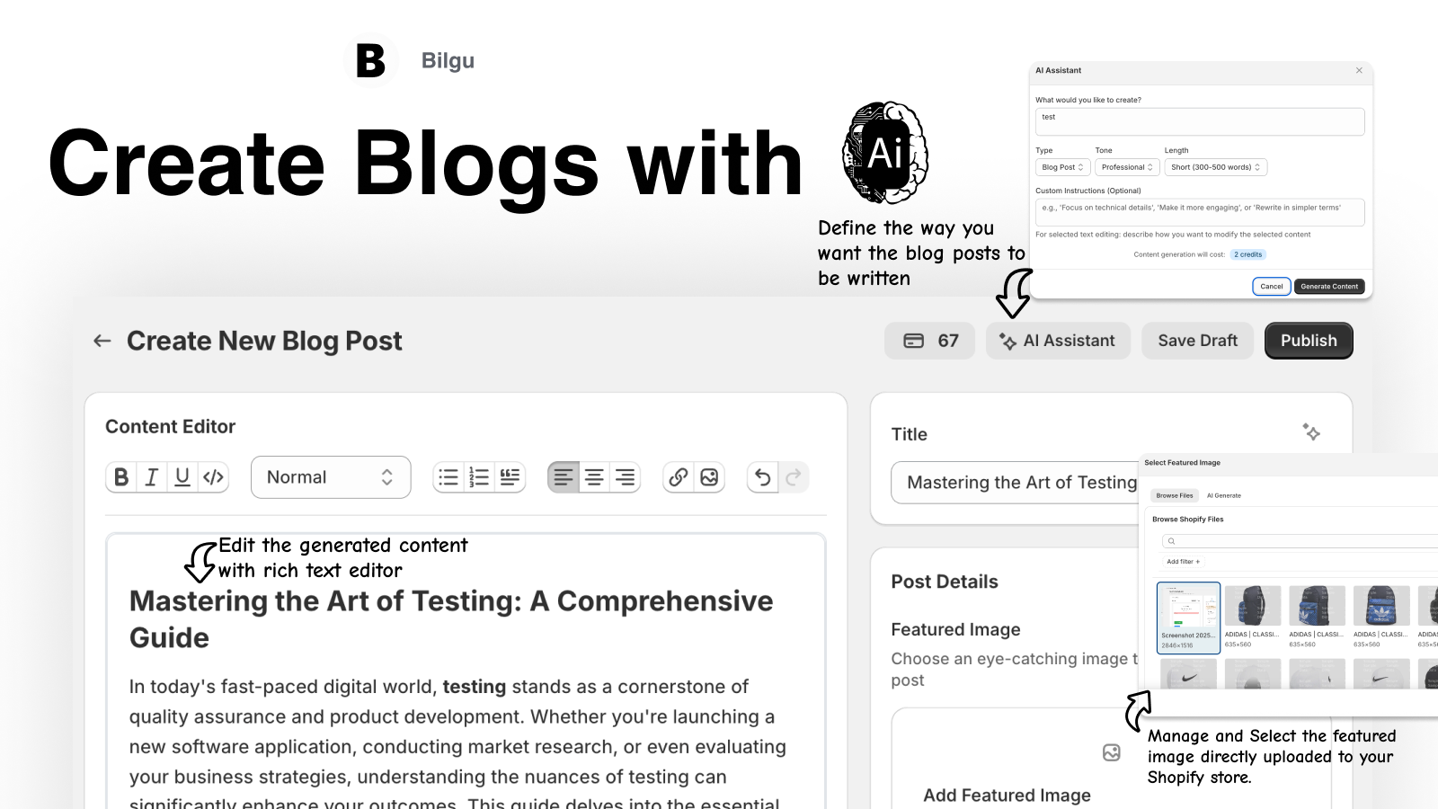 Creation of Blogs with AI