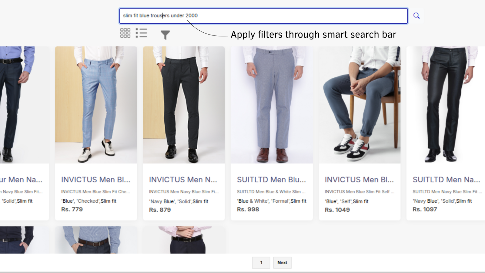 Search and filter through your search bar