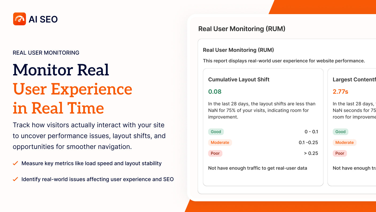 Real User Monitoring about store's website speed