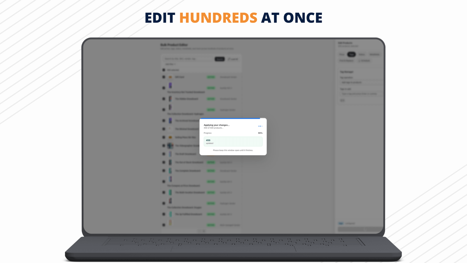 Bulk Product Edit - edit hudreads at once
