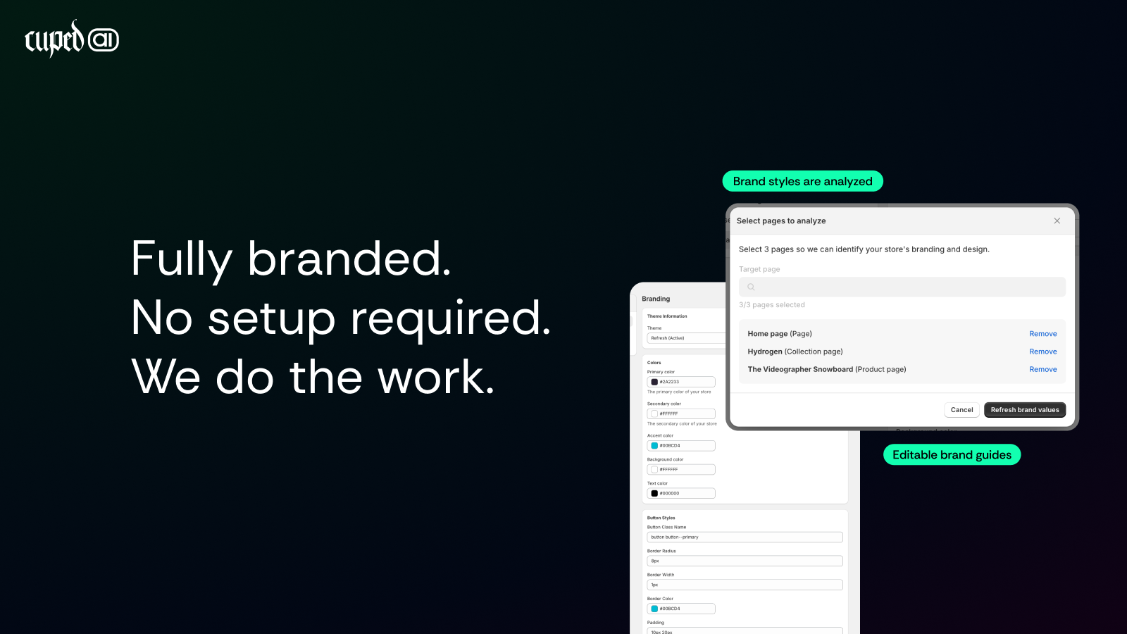 brand pulled based on multiple pages and available for edit