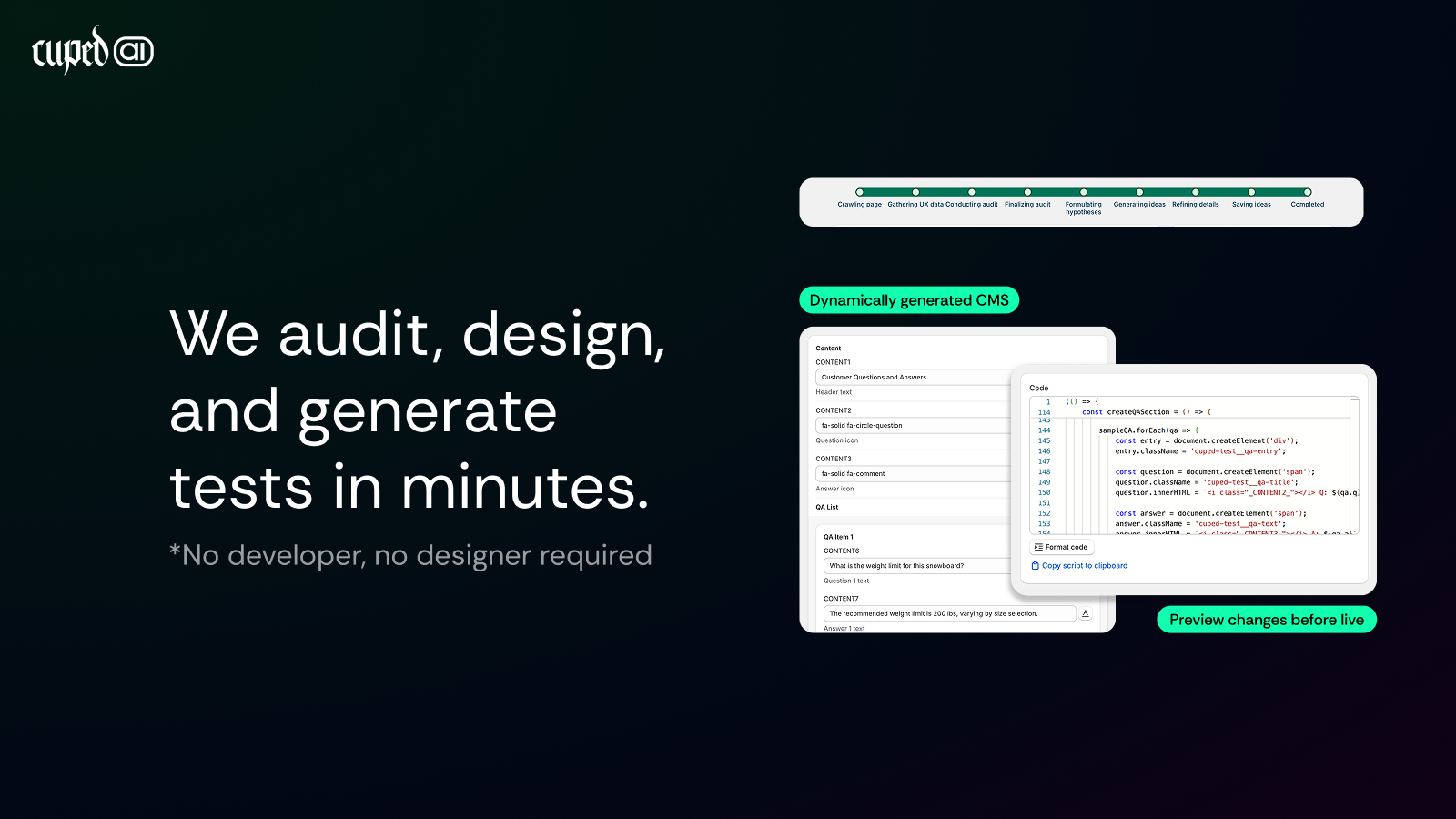 audits, designs, and code created by AI