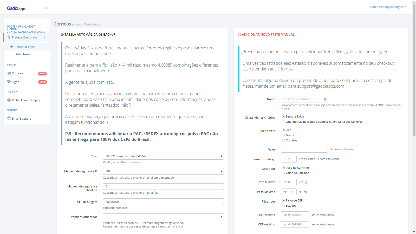 Configuração avançada
