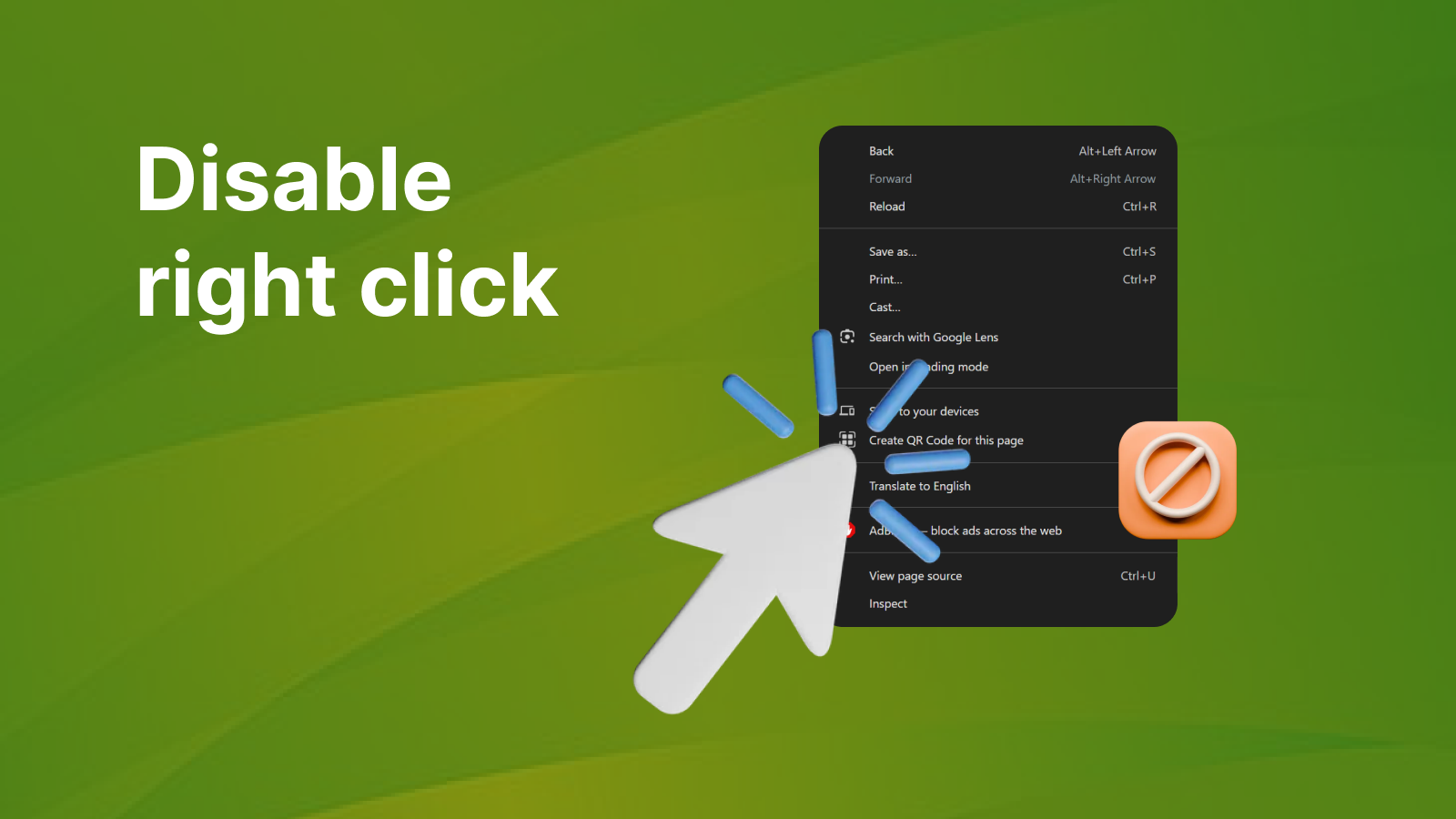 disable right click or inspect element