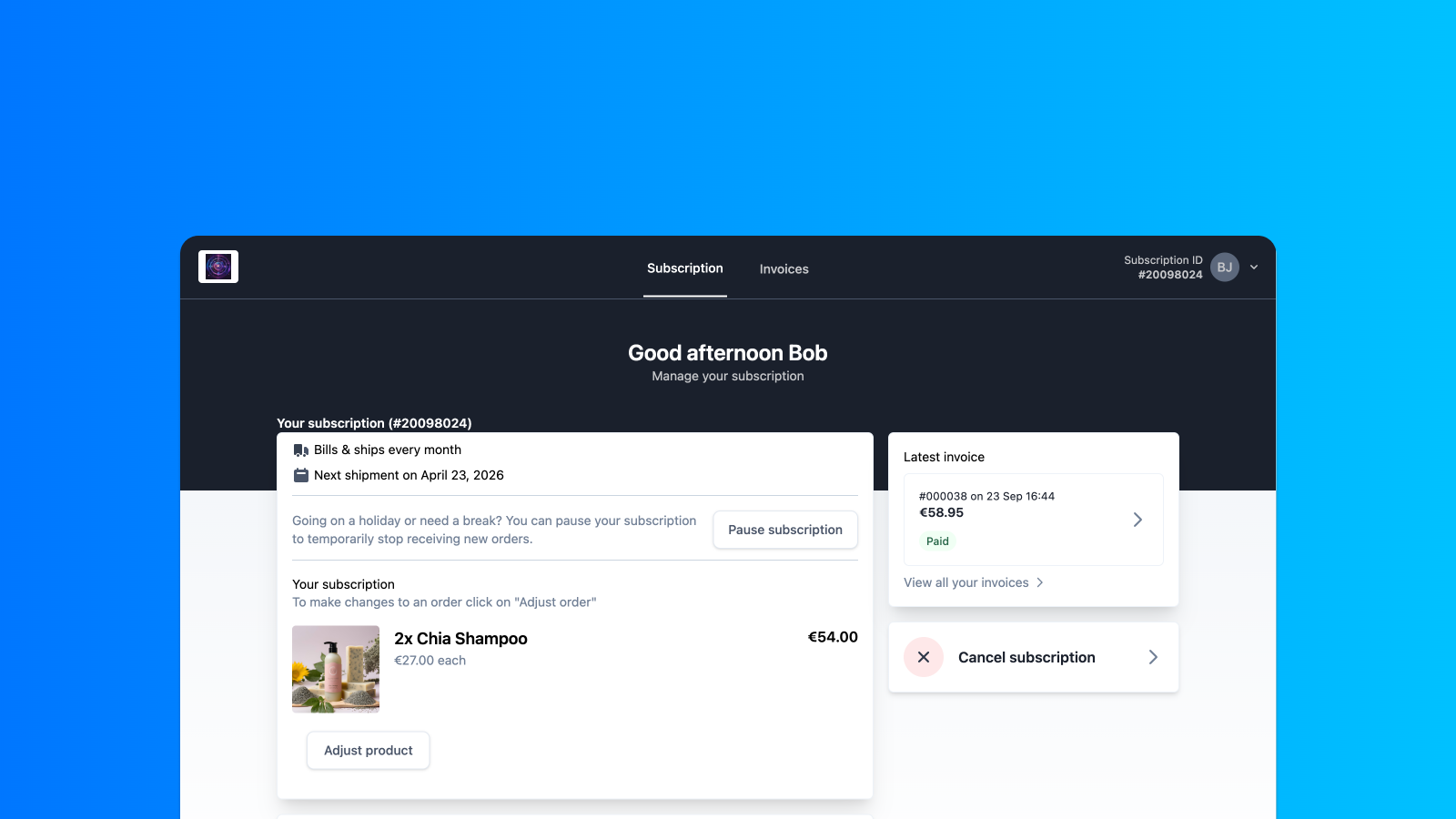 A fully customizable hosted Self Service Center