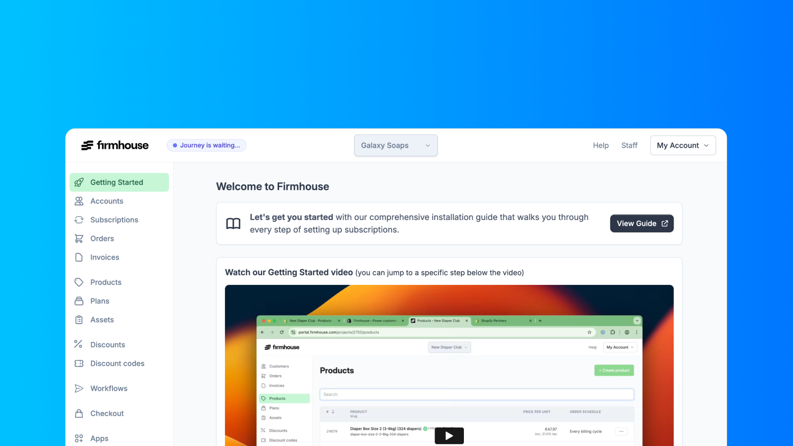 Clear onboarding guides and starting steps