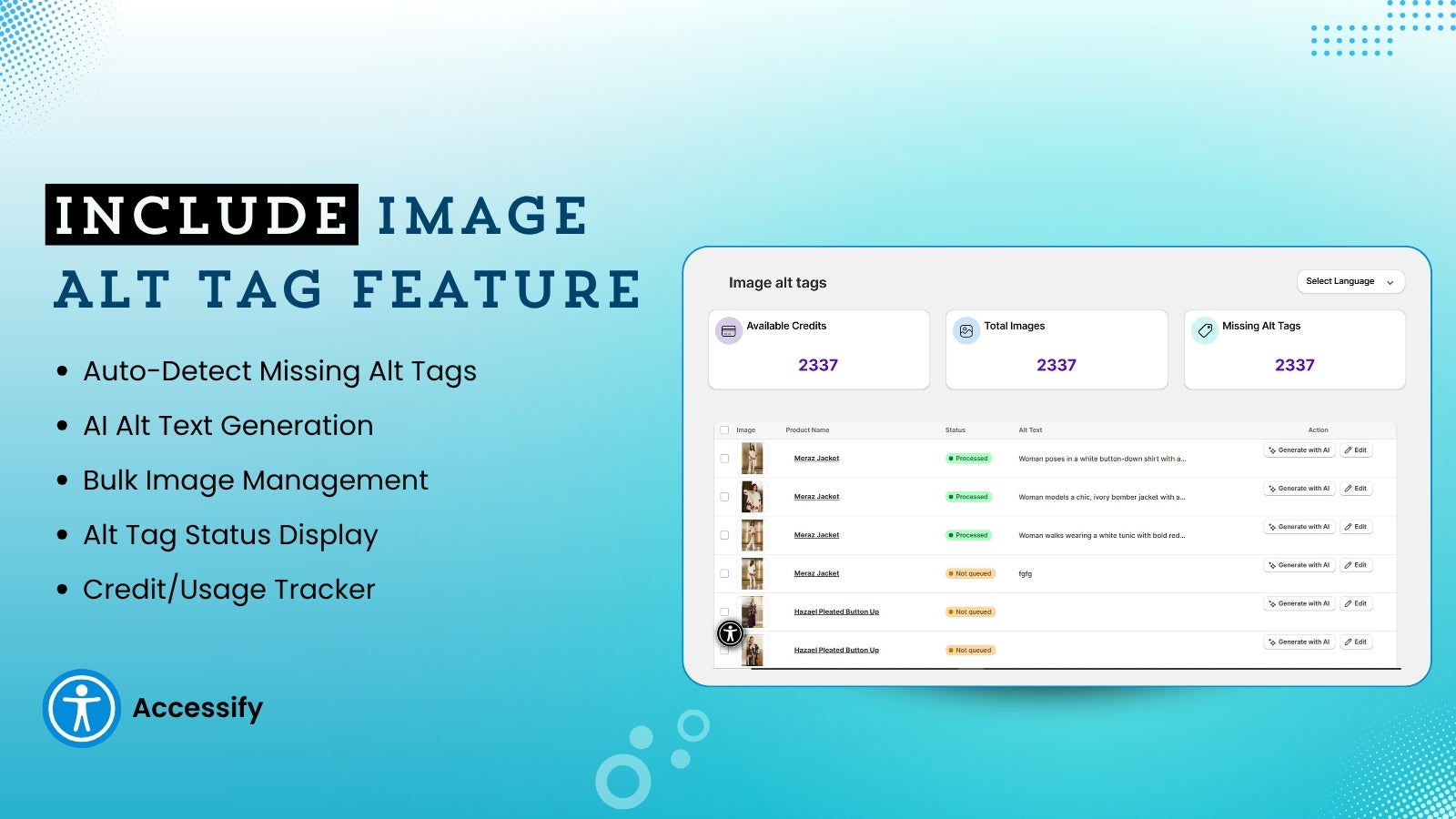 Image Alt Text Feature