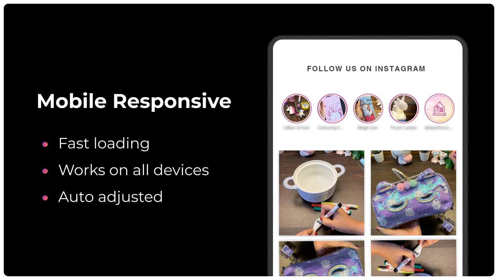 Mobile responsive instagram feed