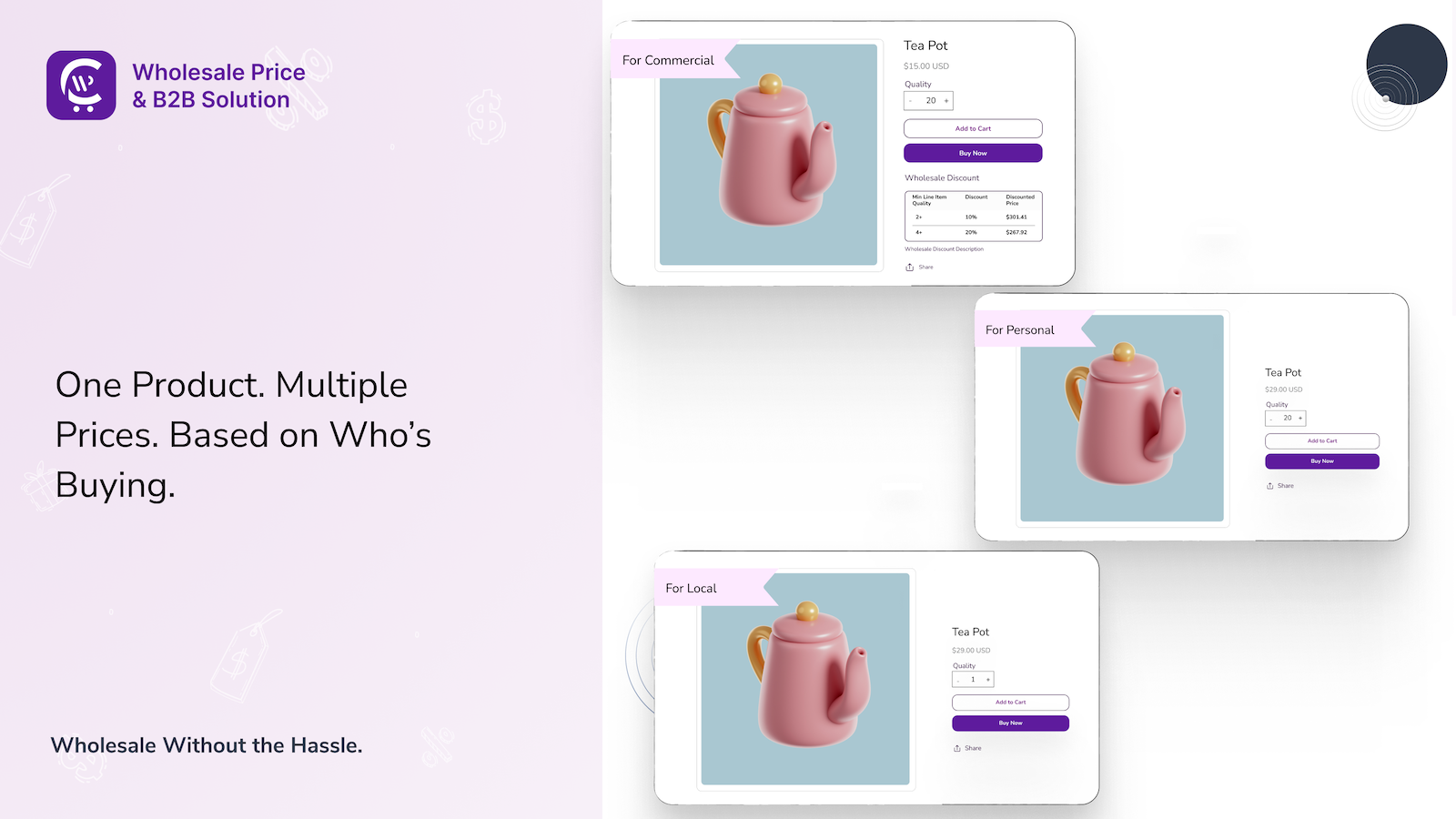One product, multiple prices for different customers
