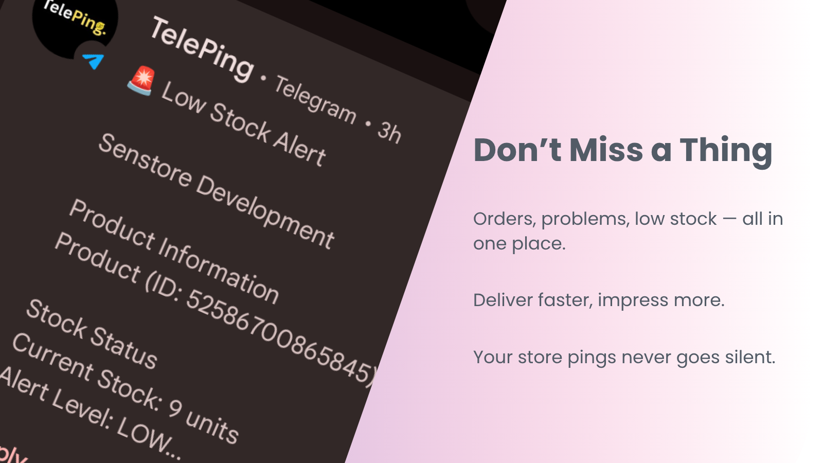 TelePing - Dont miss any orders