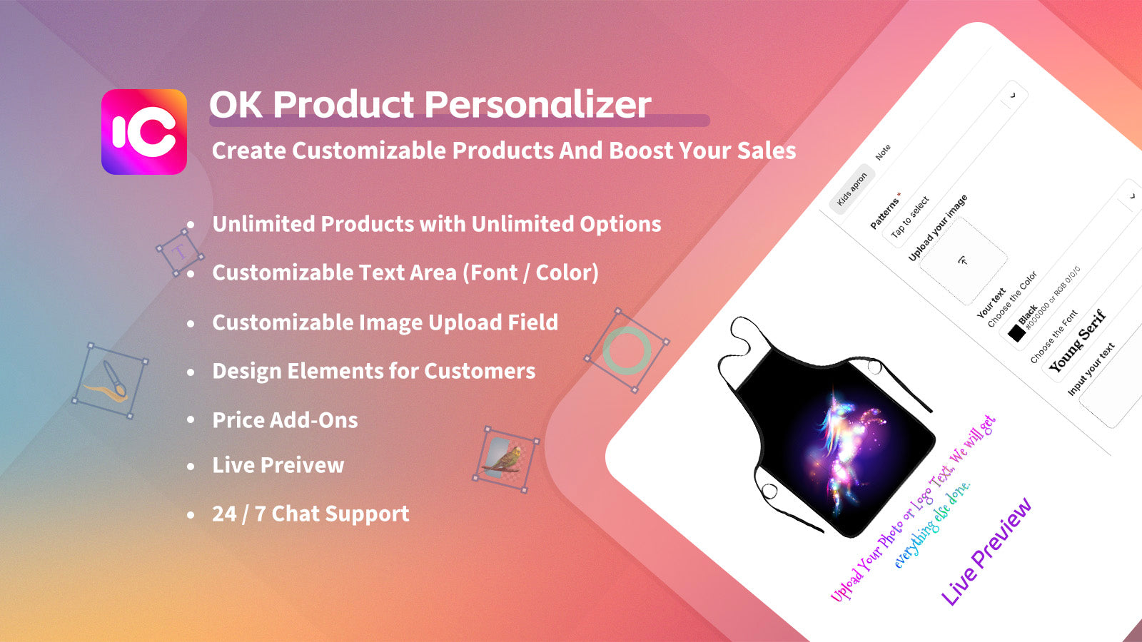 OK Product Personalzier Function List