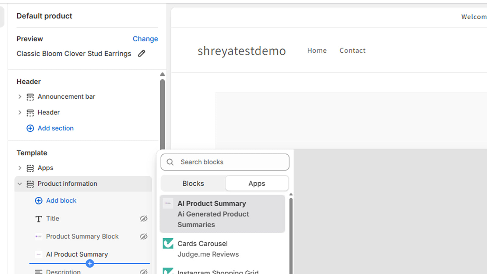 Add AI product summary block to show AI title and description