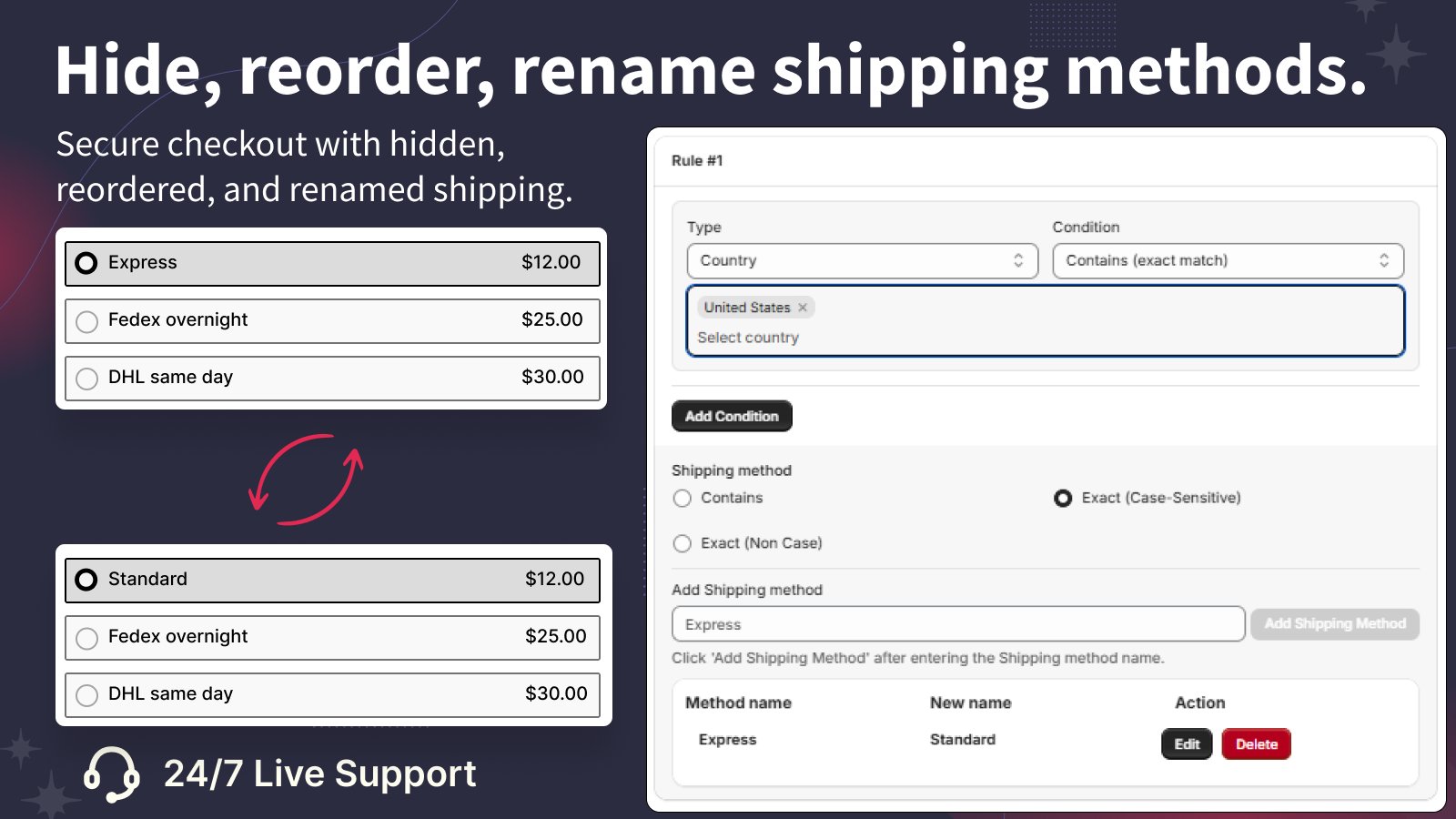 Hide Cash on Delivery (COD) based on specific countries