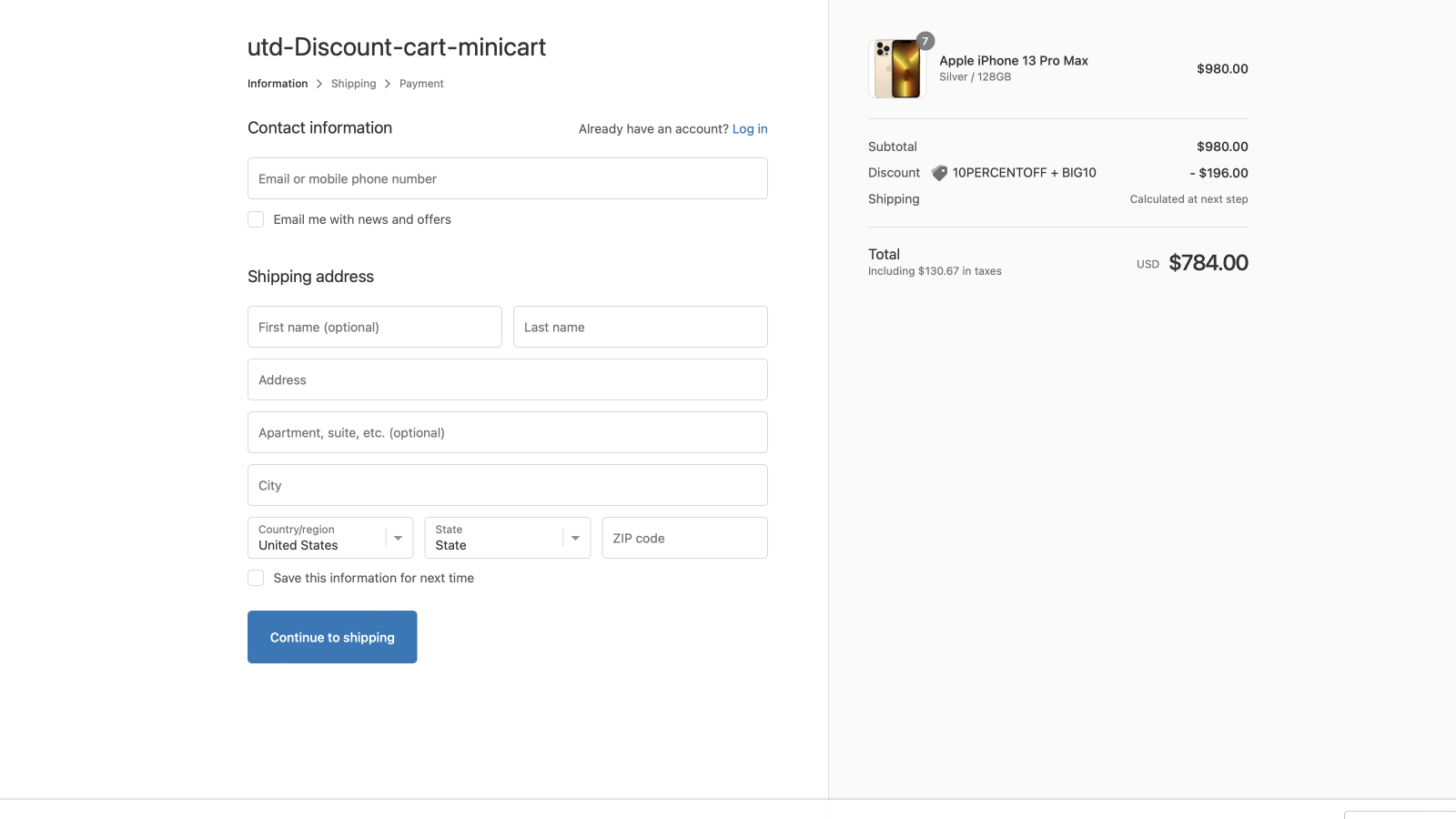 Combined discounts codes in Checkout