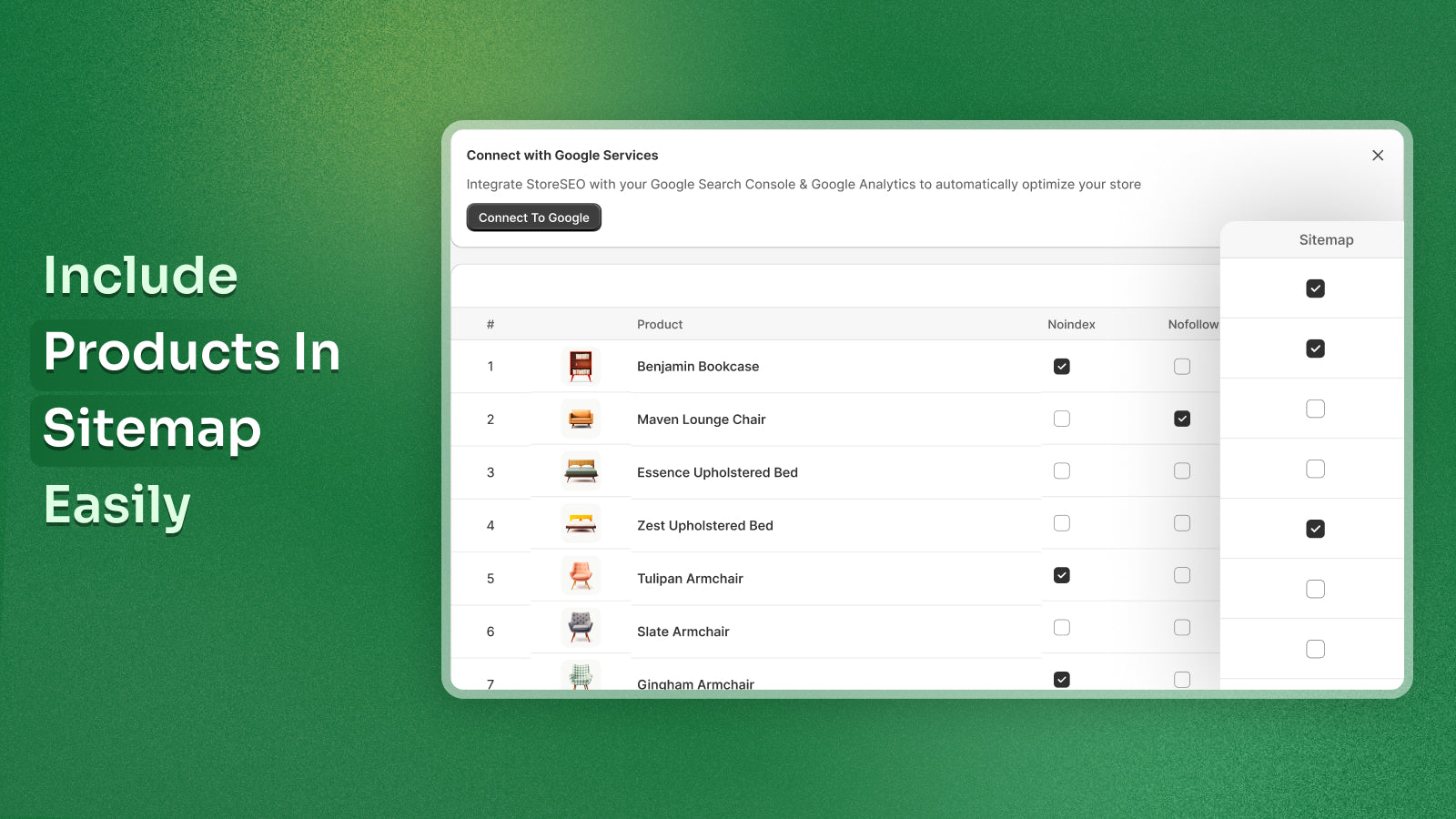 Include or exclude products from Sitemap