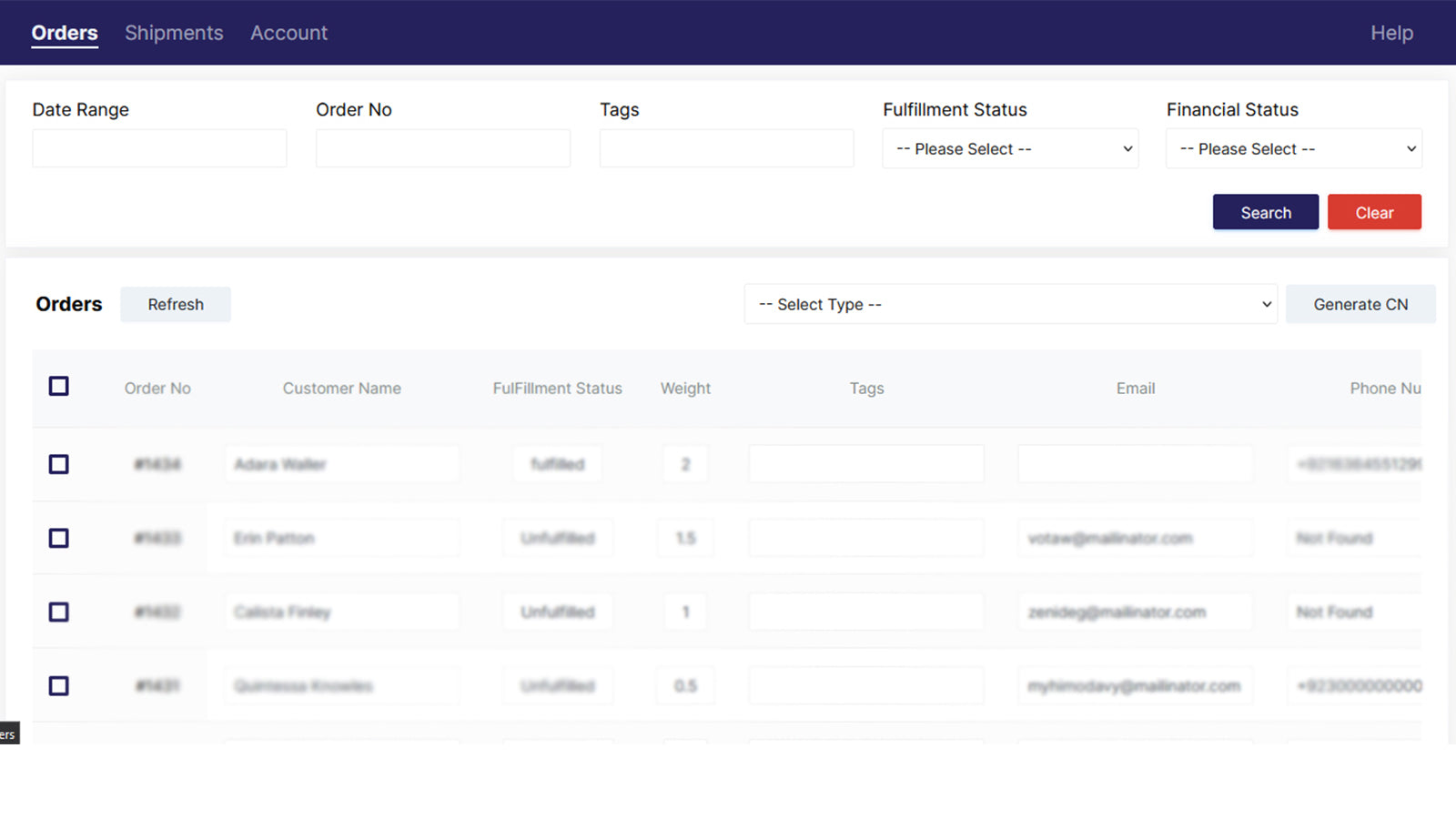 Mr Parcel Order Page