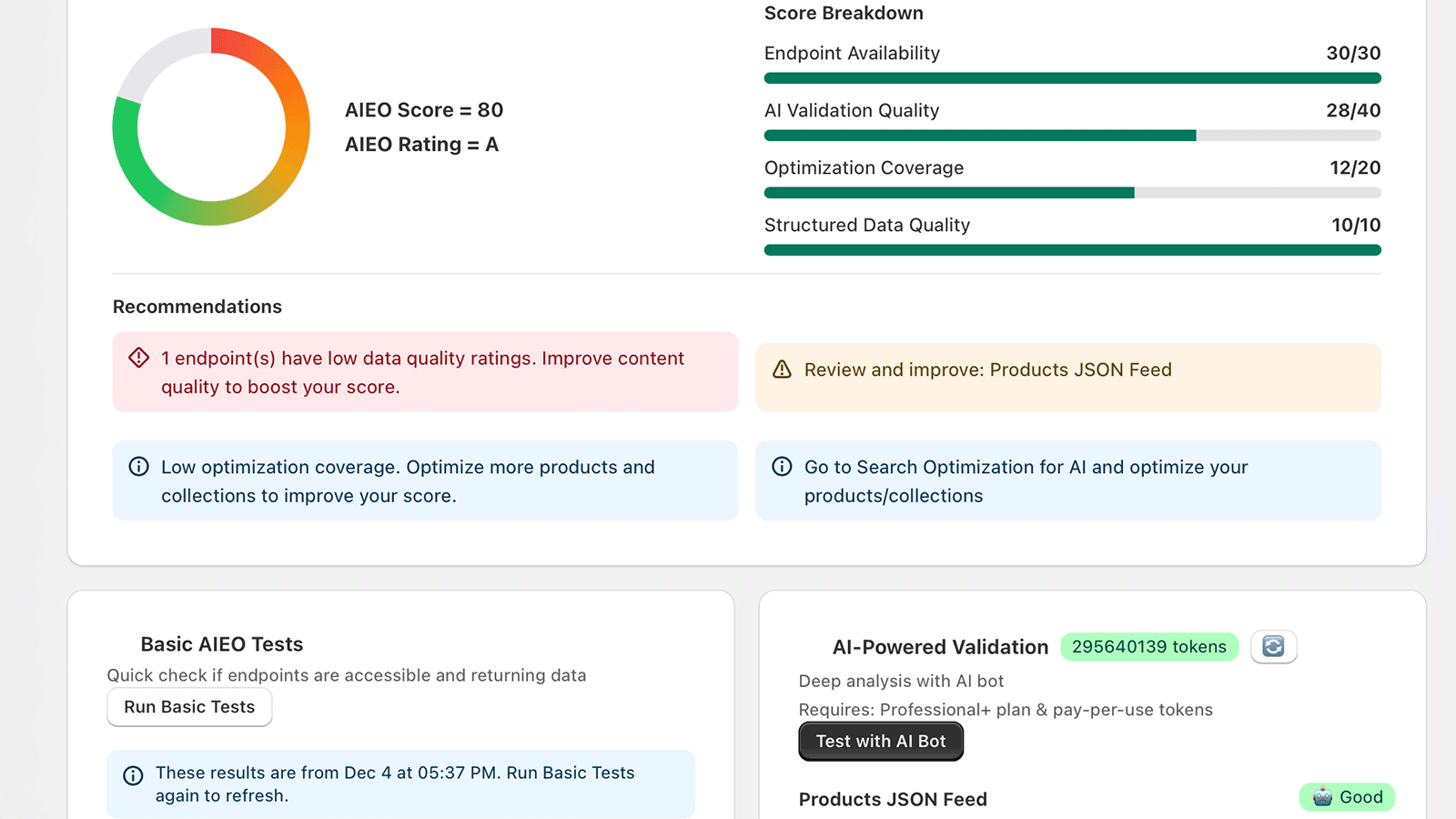 AI-powered store testing with validation & recommendations