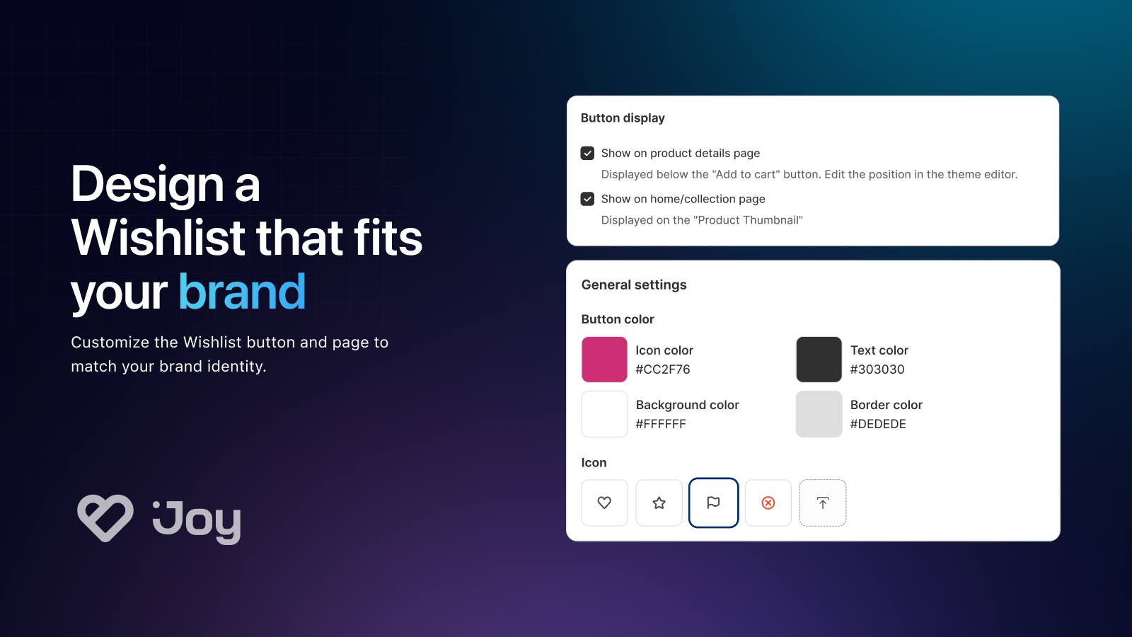 Design a Wishlist that fits your brand