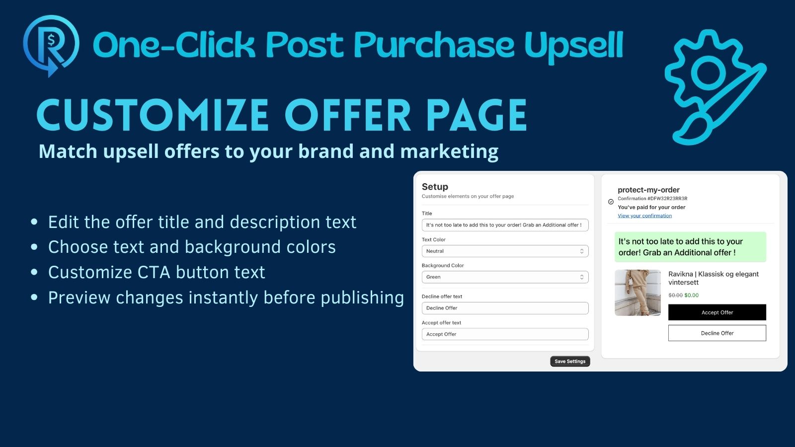 customize upsell offer discount marketing