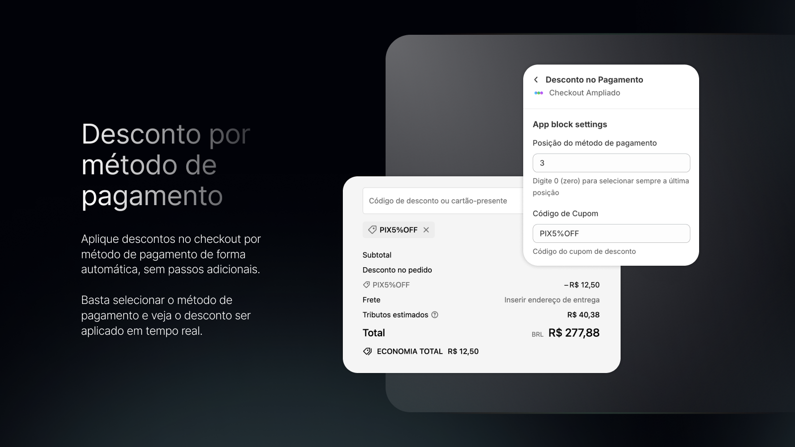 Descontos por método de pagamento